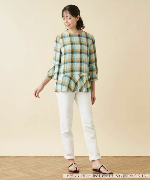 Leilian PLUS HOUSE / レリアンプラスハウス シャツ・ブラウス | チェックオーバーブラウス【ROCHAS Premiere】 | 詳細1