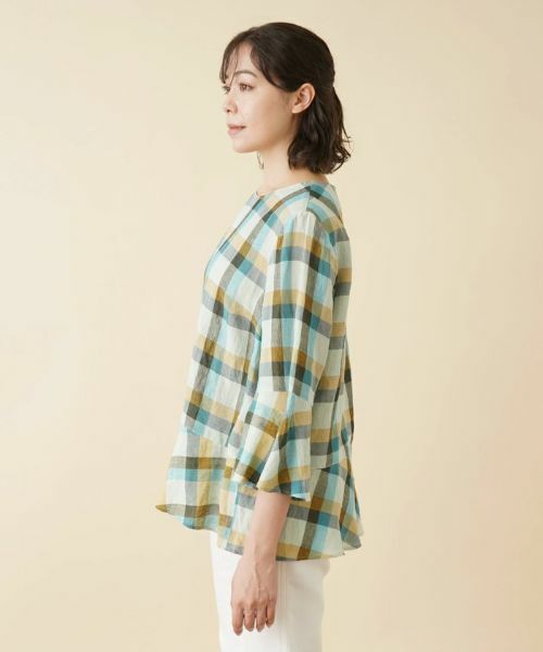 Leilian PLUS HOUSE / レリアンプラスハウス シャツ・ブラウス | チェックオーバーブラウス【ROCHAS Premiere】 | 詳細5