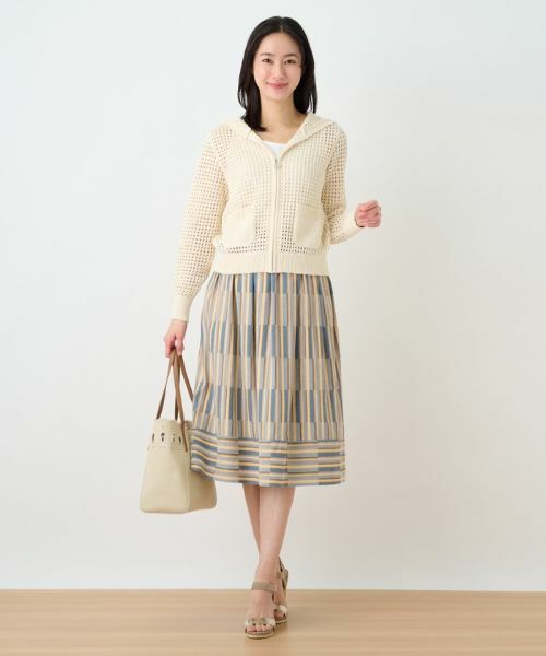 Leilian PLUS HOUSE / レリアンプラスハウス ミニ・ひざ丈スカート | ジャカードギャザースカート | 詳細1