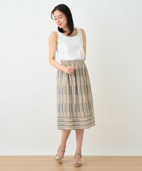 Leilian PLUS HOUSE / レリアンプラスハウス ミニ・ひざ丈スカート | ジャカードギャザースカート | 詳細12