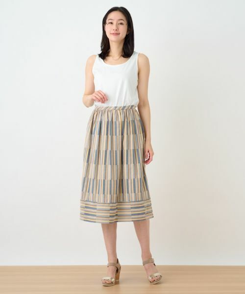 Leilian PLUS HOUSE / レリアンプラスハウス ミニ・ひざ丈スカート | ジャカードギャザースカート | 詳細13