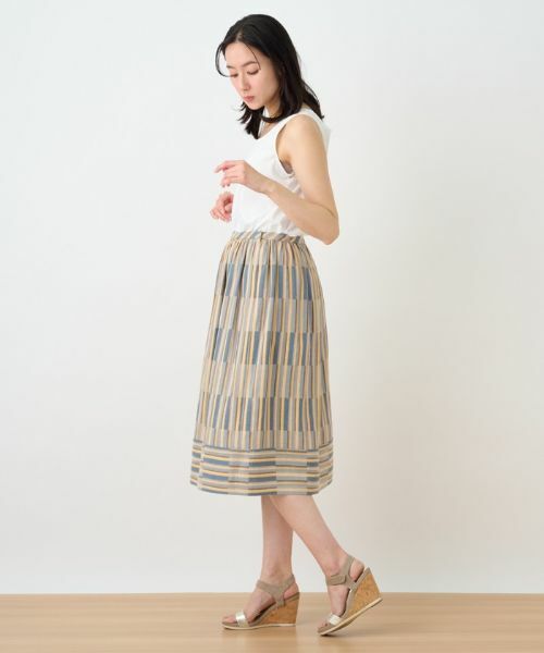 Leilian PLUS HOUSE / レリアンプラスハウス ミニ・ひざ丈スカート | ジャカードギャザースカート | 詳細14