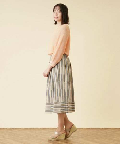 Leilian PLUS HOUSE / レリアンプラスハウス ミニ・ひざ丈スカート | ジャカードギャザースカート | 詳細19