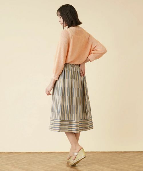Leilian PLUS HOUSE / レリアンプラスハウス ミニ・ひざ丈スカート | ジャカードギャザースカート | 詳細20