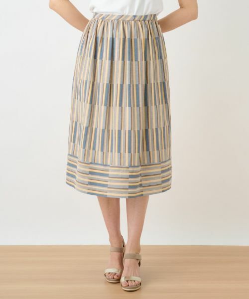 Leilian PLUS HOUSE / レリアンプラスハウス ミニ・ひざ丈スカート | ジャカードギャザースカート | 詳細3