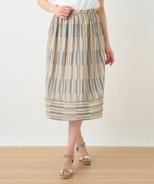 Leilian PLUS HOUSE / レリアンプラスハウス ミニ・ひざ丈スカート | ジャカードギャザースカート | 詳細4