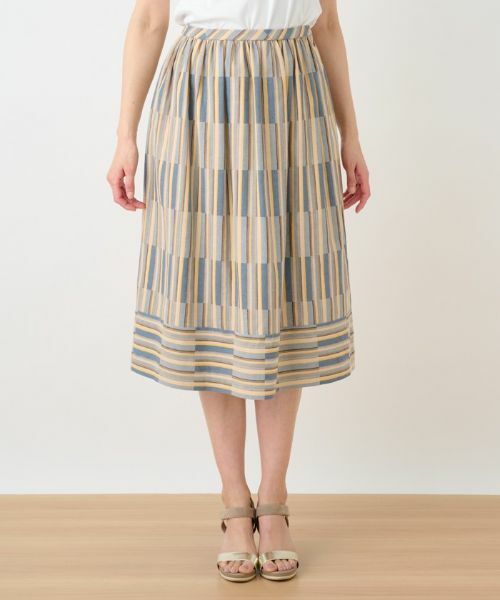 Leilian PLUS HOUSE / レリアンプラスハウス ミニ・ひざ丈スカート | ジャカードギャザースカート | 詳細5