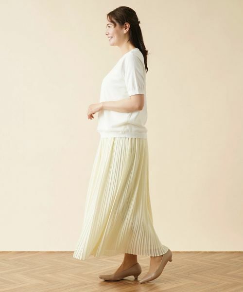 Leilian PLUS HOUSE / レリアンプラスハウス ニット・セーター | ラメラインチュール切替カットソー | 詳細12