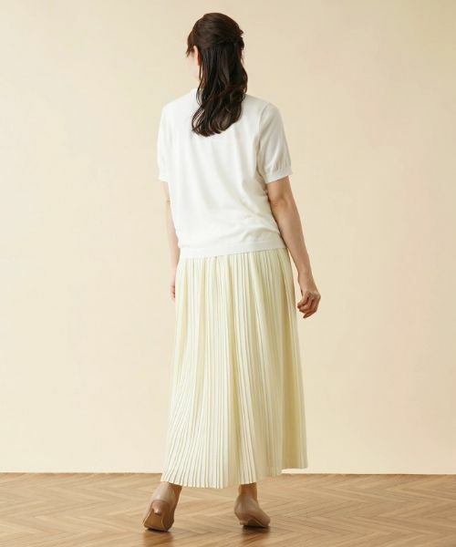 Leilian PLUS HOUSE / レリアンプラスハウス ニット・セーター | ラメラインチュール切替カットソー | 詳細13