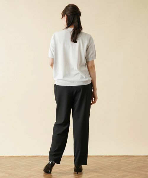 Leilian PLUS HOUSE / レリアンプラスハウス ニット・セーター | ラメラインチュール切替カットソー | 詳細3