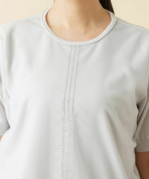 Leilian PLUS HOUSE / レリアンプラスハウス ニット・セーター | ラメラインチュール切替カットソー | 詳細7