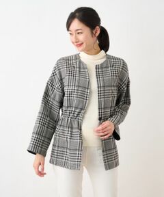 Leilian PLUS HOUSE / レリアンプラスハウス テーラードジャケット | チェックノーカラージャケット
