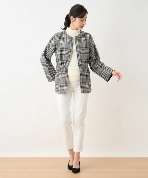 Leilian PLUS HOUSE / レリアンプラスハウス テーラードジャケット | チェックノーカラージャケット | 詳細12