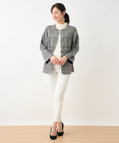 Leilian PLUS HOUSE / レリアンプラスハウス テーラードジャケット | チェックノーカラージャケット | 詳細13