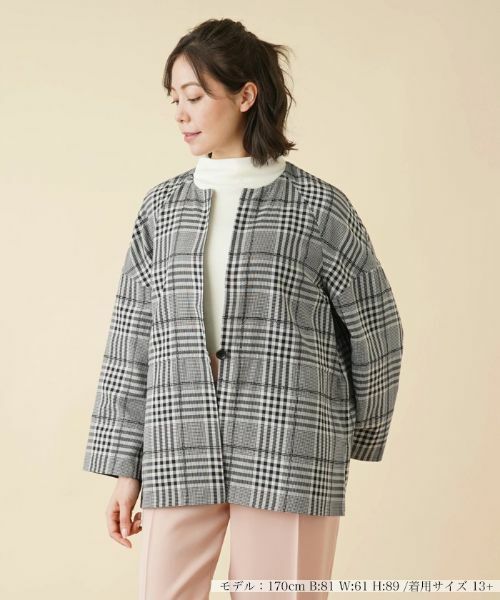 Leilian PLUS HOUSE / レリアンプラスハウス テーラードジャケット | チェックノーカラージャケット | 詳細18
