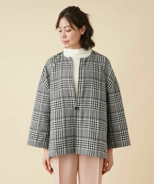 Leilian PLUS HOUSE / レリアンプラスハウス テーラードジャケット | チェックノーカラージャケット | 詳細22