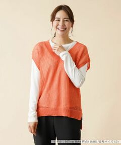 Leilian PLUS HOUSE / レリアンプラスハウス テーラードジャケット | Vネックニットベスト【プラス企画】