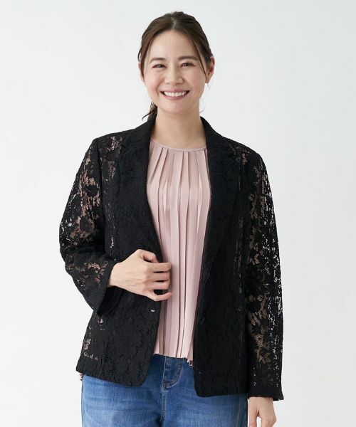 Leilian PLUS HOUSE / レリアンプラスハウス テーラードジャケット | レースブレザー【プラス企画】 | 詳細1