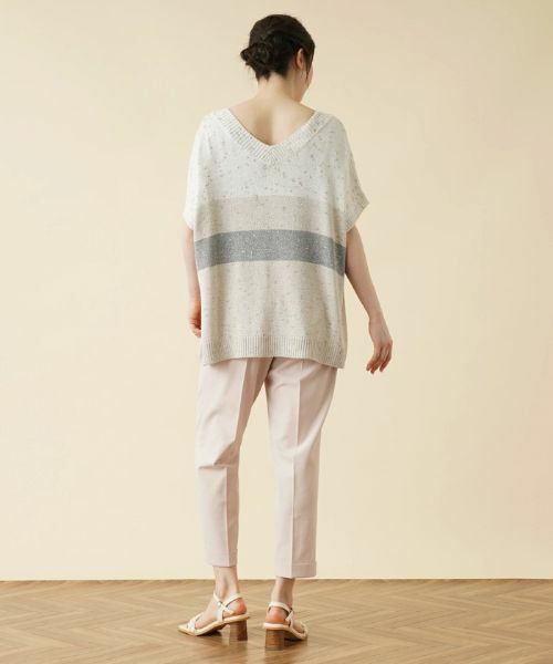 Leilian PLUS HOUSE / レリアンプラスハウス テーラードジャケット | ラメVネックニットベスト【TONET】 | 詳細3