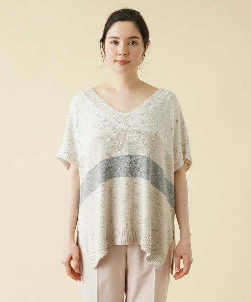 Leilian PLUS HOUSE / レリアンプラスハウス テーラードジャケット | ラメVネックニットベスト【TONET】 | 詳細4