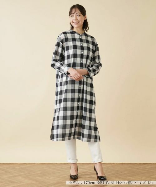 Leilian PLUS HOUSE / レリアンプラスハウス シャツ・ブラウス | チェック柄チュニックシャツ【プラス企画】 | 詳細1