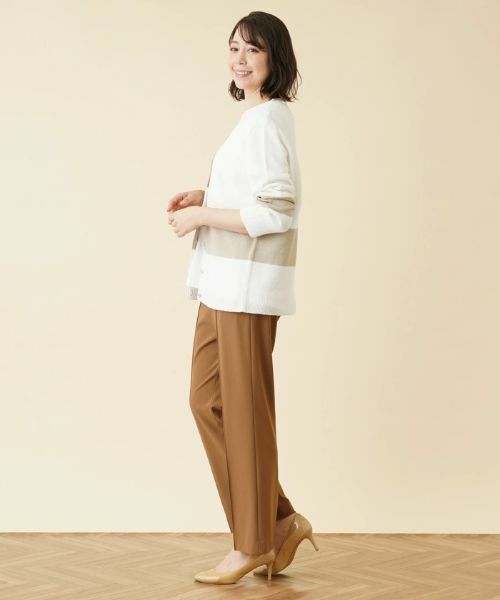 Leilian PLUS HOUSE / レリアンプラスハウス カーディガン・ボレロ | カラーブロックVネックカーディガン【HAND】 | 詳細2