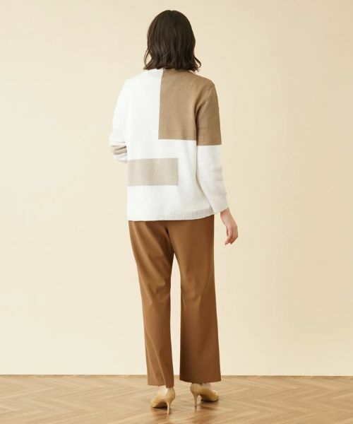 Leilian PLUS HOUSE / レリアンプラスハウス カーディガン・ボレロ | カラーブロックVネックカーディガン【HAND】 | 詳細3