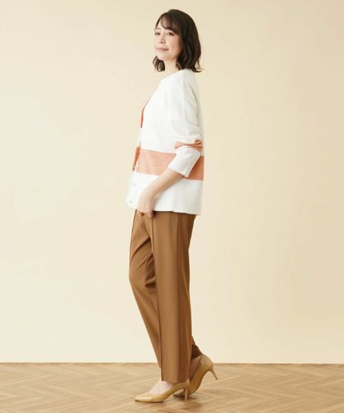 Leilian PLUS HOUSE / レリアンプラスハウス カーディガン・ボレロ | カラーブロックVネックカーディガン【HAND】 | 詳細5