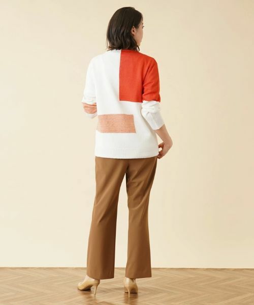 Leilian PLUS HOUSE / レリアンプラスハウス カーディガン・ボレロ | カラーブロックVネックカーディガン【HAND】 | 詳細6
