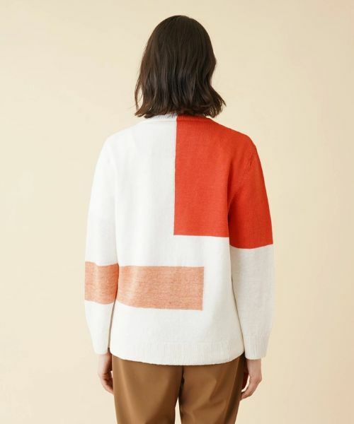 Leilian PLUS HOUSE / レリアンプラスハウス カーディガン・ボレロ | カラーブロックVネックカーディガン【HAND】 | 詳細9