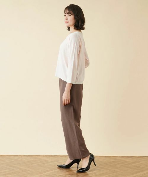 Leilian PLUS HOUSE / レリアンプラスハウス ニット・セーター | 配色ラインクルーネックニット | 詳細2