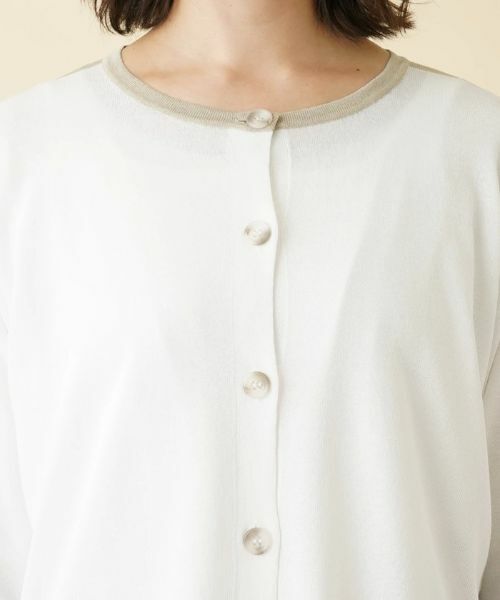 Leilian PLUS HOUSE / レリアンプラスハウス カーディガン・ボレロ | 配色ラインクルーネックカーディガン【HAND】 | 詳細13