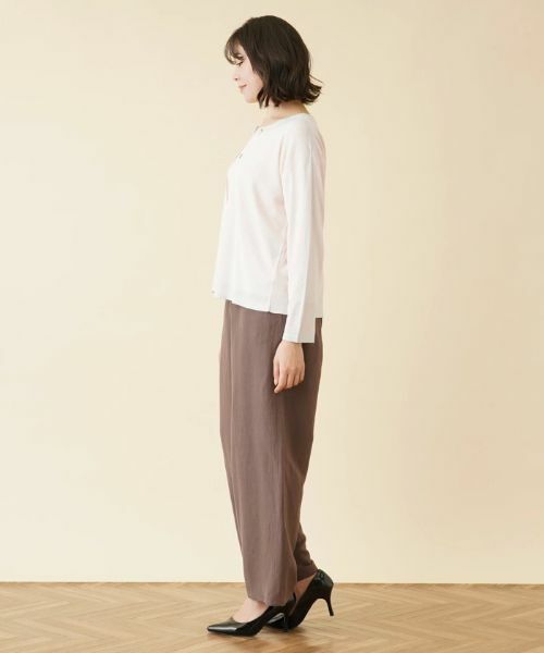 Leilian PLUS HOUSE / レリアンプラスハウス カーディガン・ボレロ | 配色ラインクルーネックカーディガン【HAND】 | 詳細2