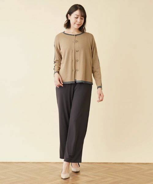 Leilian PLUS HOUSE / レリアンプラスハウス カーディガン・ボレロ | 配色ラインクルーネックカーディガン【HAND】 | 詳細4