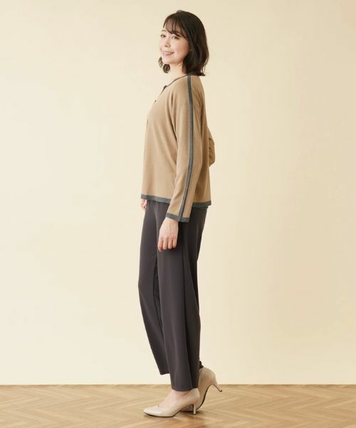 Leilian PLUS HOUSE / レリアンプラスハウス カーディガン・ボレロ | 配色ラインクルーネックカーディガン【HAND】 | 詳細5