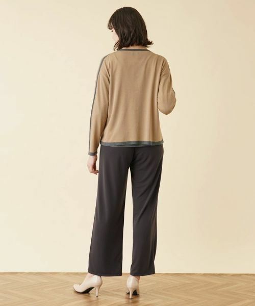 Leilian PLUS HOUSE / レリアンプラスハウス カーディガン・ボレロ | 配色ラインクルーネックカーディガン【HAND】 | 詳細6
