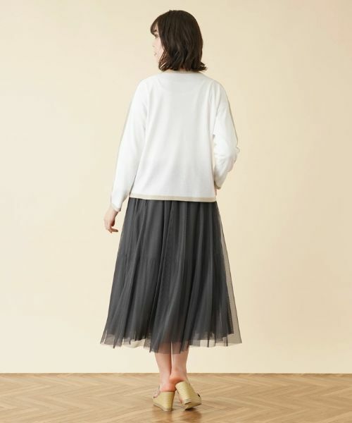 Leilian PLUS HOUSE / レリアンプラスハウス カーディガン・ボレロ | 配色ラインクルーネックカーディガン【HAND】 | 詳細9