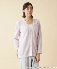 Leilian PLUS HOUSE / レリアンプラスハウス カーディガン・ボレロ | 刺繍Vネックカーディガン