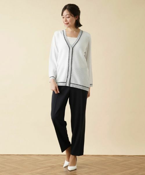 Leilian PLUS HOUSE / レリアンプラスハウス カーディガン・ボレロ | 刺繍Vネックカーディガン | 詳細14
