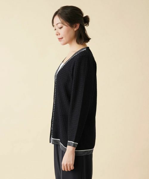 Leilian PLUS HOUSE / レリアンプラスハウス カーディガン・ボレロ | 刺繍Vネックカーディガン | 詳細5