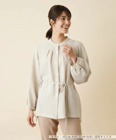 Leilian PLUS HOUSE / レリアンプラスハウス シャツ・ブラウス | バンドカラーブラウス【ROCHAS Premiere】