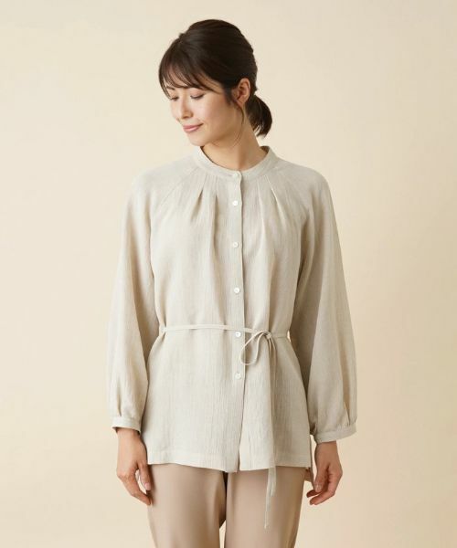 Leilian PLUS HOUSE / レリアンプラスハウス シャツ・ブラウス | バンドカラーブラウス【ROCHAS Premiere】 | 詳細5