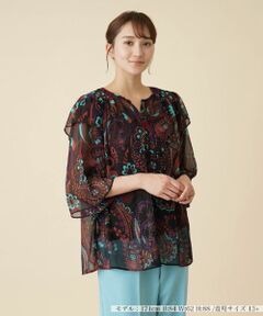 Leilian PLUS HOUSE / レリアンプラスハウス シャツ・ブラウス | 楊柳ペイズリーブラウス【ERICA】