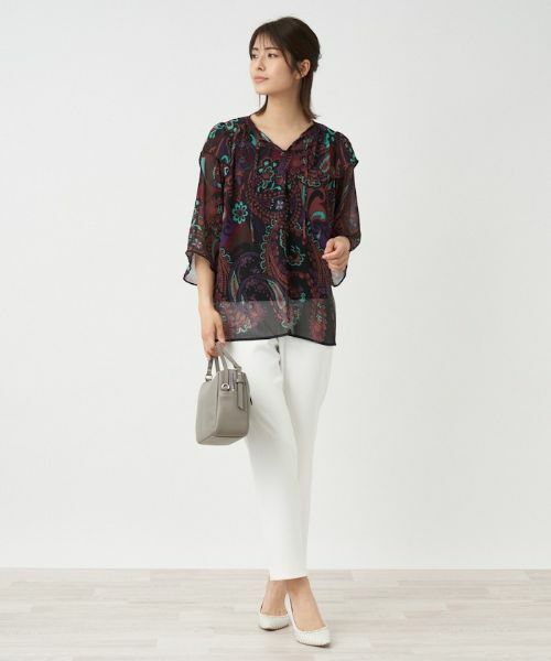 Leilian PLUS HOUSE / レリアンプラスハウス シャツ・ブラウス | 楊柳ペイズリーブラウス【ERICA】 | 詳細12
