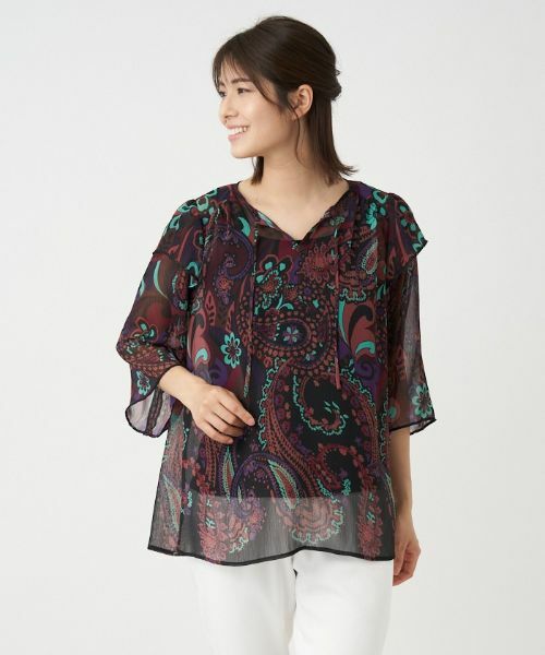 Leilian PLUS HOUSE / レリアンプラスハウス シャツ・ブラウス | 楊柳ペイズリーブラウス【ERICA】 | 詳細2
