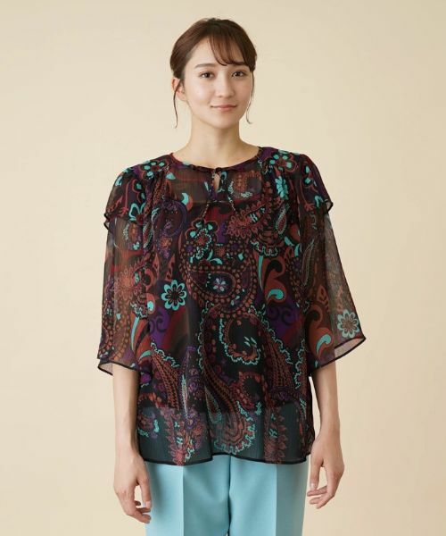 Leilian PLUS HOUSE / レリアンプラスハウス シャツ・ブラウス | 楊柳ペイズリーブラウス【ERICA】 | 詳細21