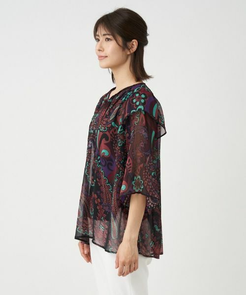 Leilian PLUS HOUSE / レリアンプラスハウス シャツ・ブラウス | 楊柳ペイズリーブラウス【ERICA】 | 詳細4