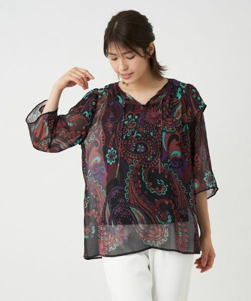 Leilian PLUS HOUSE / レリアンプラスハウス シャツ・ブラウス | 楊柳ペイズリーブラウス【ERICA】 | 詳細5