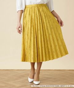 Leilian PLUS HOUSE / レリアンプラスハウス ロング・マキシ丈スカート | カットワークプリーツスカート