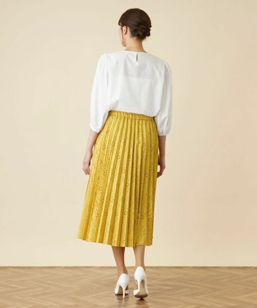 Leilian PLUS HOUSE / レリアンプラスハウス ロング・マキシ丈スカート | カットワークプリーツスカート | 詳細3
